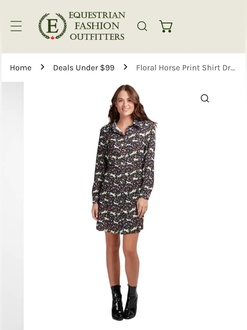 Horse Print Shirt Dress